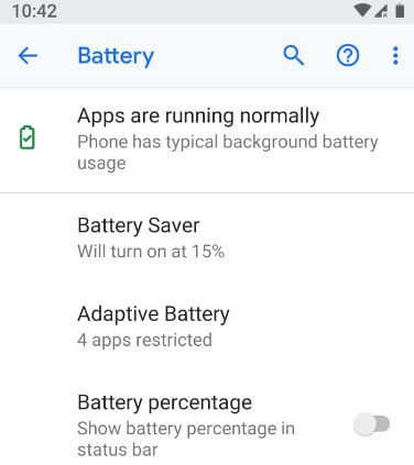 Android 9 Pastasında Durum Çubuğunda Pil Yüzdesi Nasıl Gösterilir