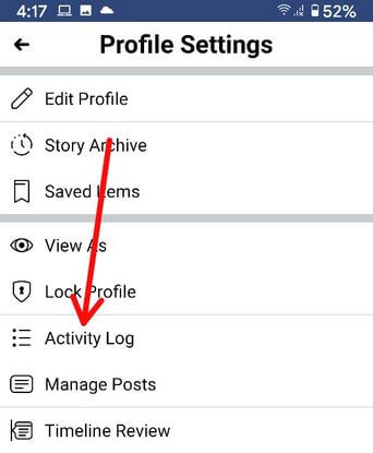 Facebook Arama Geçmişi, Etkinlik Günlüğü ayarlarını kullanarak bulun