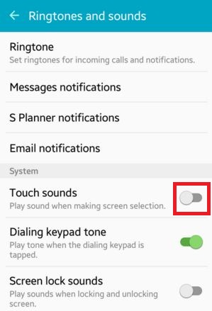 Android lolipop 5.1.1'de dokunma sesleri nasıl kapatılır